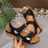 2026 Nuevas Sandalias Romanas Deportivas para Mujer con Tiras Cruzadas de Cuero Amazónico, Suela Gruesa, Velcro, Talla Grande