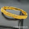 Pulseira Transfronteiriça Vietnamita de Ouro Areia Pulseira Africana Indiana Dubai Casamento Noiva Flor Vazada Elementos Geométricos