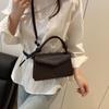 Bolsa de Mão Casual Pequena Quadrada Simples para Mulheres 2026 Nova Moda Cor Sólida Bolsa de Ombro Verão Retrô Bolsa Transversal