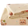 Grado A Ins Cartoon Oso Pequeño Amigable con la Piel Lavable Algodón Sábana para Cama Habitación Individual Hogar Dormitorio Ropa de Cama Sábana Doble