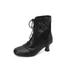 Sandalias de Mujer Estilo Nuevo Europeo y Americano, Tacones Altos de Punta Redonda, Botas de Cuero de Tacón Fino de Amazon, Botas Refrigerantes, Botas de Corte Bajo