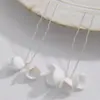 Pasador de Pelo en Forma de U para Novia Estilo Coreano, Floral Hecho a Mano de Aleación con Pedrería, Accesorio Versátil para el Cabello para Celebraciones, Pasador para Recogidos