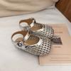2025 Novos Sandálias Sapatos para Crianças de Um Ano Menina Vazados Estilosos Sapatos de Pequena Princesa Sapatos de Verão para Bebê Menina Sapatos de Bebê
