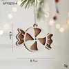 Navidad Nórdico Madera Tallada Copo de Nieve Papá Noel Árbol de Navidad Colgante Decoración del Hogar Colgante