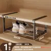 Sapateira Retrátil Armário de Sapatos Divisória em Camadas Rack de Armazenamento Prateleira de Armazenamento Retrátil de Parede Armário de Sapatos Doméstico Artefato de Armazenamento