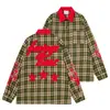 SAVAGEBASE parche de bordado de letras tridimensionales retro americano camisa con textura a cuadros nueva primavera/otoño 2026