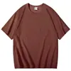 Camiseta hombre manga corta 240G algodón peinado pesado manga media color liso negro verano holgada talla grande Camiseta casual Joker