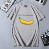 Verano comercio exterior fruta letra blanca cuello redondo camiseta básica talla grande cuello redondo manga corta camiseta de mujer verano