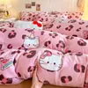 Juego de funda de edredón de terciopelo de leche engrosado de invierno, juego de cuatro piezas o tres piezas, sábana bajera cálida con forro polar, funda de edredón, protector de colchón para literas de dormitorio