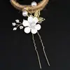 Diadema Dorada de Venta Caliente Estilo Europeo y Americano para Novias, Accesorios para el Cabello de Perlas Hechos a Mano, Accesorios para el Cabello de Boda, Juegos de Horquillas y Pasadores