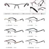 91361 Óculos Masculinos Anti-Luz Azul Novos Transfronteiriços Armação Versátil para Miopia Atacado Metal Espelho Óptico Meia Armação