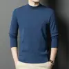 Suéter de Otoño 2024 Nuevo de Cuello Alto Casual Color Sólido Ropa Exterior Suéter Fino de Imitación Tencel Camisa Base de Punto