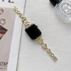 Correa de Metal Fina con Incrustaciones de Diamante en Forma de Corazón Adecuada para Apple Watch Series 9, 10, 11, Huawei Fit5 y Pulseras Xiaomi