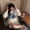 Sudadera de Manga Larga para Mujer con Cuello Redondo, Estilo Moda Nicho, Características Nuevas, Forro Polar, Engrosada, Estilo Mori, Top sin Capucha Estampado Delgado