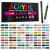 Marcador Acrílico Doble Punta Dos Colores Estudiante Arte Pintura Líquido Recto Acrílico Punta Suave 120 Colores