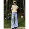 Pantalones de Rayas de Estilo Retro Americano para Viajero, Gama Alta, Old Money, para Hombres y Mujeres, Corte Holgado, Caída Suelta, Versátiles, Pantalones Casuales de Traje