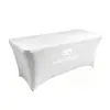 Funda de mesa elástica con espalda descubierta, mantel, funda de mesa rectangular práctica, stand de exposición, actividad, mantel elástico para exteriores
