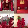 Nueva Decoración de Boda para Entrada de Patio Rural, Tela de Seda Roja para Entrada de Casa Autoconstruida, Arreglo de Cortina para Habitación de Boda