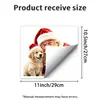 Pegatinas Estáticas Divertidas de Papá Noel y Cachorro Golden Retriever para Ventana - Sin Pegamento, Sin Daño al Vidrio, Decoración para Ventana de Sala de Estar