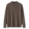 Suéter 100% Lana, Capa Base Gruesa de Cuello Alto, Suéter de Lana Pura, Suéter de Punto Holgado para Hombre