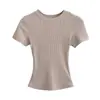 El ajuste es perfecto, Camiseta Básica de Manga Corta con Cuello Redondo de Corte Ajustado Skims Kardashian para Mujer, Top de Verano Ajustado que Cubre el Cuerpo