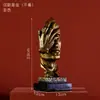 Escultura "O Silêncio é de Ouro" Estilo Country Americano, Figura Decorativa Não Falante, Ornamento Artesanal, Decoração de Arte para Escritório e Restaurante
