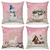 Comercio Exterior Transfronterizo Más Vendidos Fundas de Almohada Navideñas Personalizadas para Sofá de Sala de Estar, Cojines Decorativos Festivos para Dormitorio, Almohadas y Fundas de Almohada