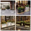 Macetero de Acero Inoxidable para Exteriores Calle Comercial Maceta Móvil Departamento de Ventas Macizo de Flores Canaleta de Hierro Rectangular para Flores Soporte para Flores para Plantar Flores