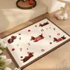 Tapete de chão de lama de diatomáceas para banheiro, com desenho animado fofo, absorvente, resistente a manchas, antiderrapante, ideal para casa, banheiro e vaso sanitário.