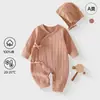 Gorro Gratis, Ropa para Bebé, Algodón Puro Grado A, 0-6 Meses, Ropa Estilo Monje, Pelele para Bebé de Primavera y Otoño para Todas las Estaciones, Mono para Bebé