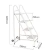 Carrito Silencioso para Libros de Biblioteca, Carrito Pequeño, Escalera para Libros, Carrito Móvil para Libros, Escalera de Tres Peldaños, Carrito para Archivos de Archivo, Carrito de Plataforma Plana