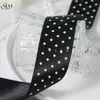 Cinta de poliéster con puntos, cinta de lunares brillantes de una sola cara, accesorios para el cabello DIY para niños, material para moños, caja de regalo, bolsa para envolver ramos