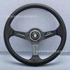 Volante de coche de 14 pulgadas con aguja, de cuero negro, cóncavo y vacío, de gran venta transfronteriza