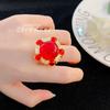 Anillo de Hemoglobina de Paloma Artificial de Estilo Medio Vintage Igual al de TikTok Net Red Anillo Femenino Huevo de Paloma Grande Baojia