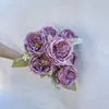 Flores Artificiales de Siete Cabezas Austin, Flores Falsas Realistas para Arreglo de Escenas, Decoraciones de Flores Artificiales Terminadas, Alta Calidad y Realistas