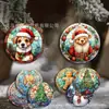 Adornos Navideños Redondos de 12 Piezas Transfronterizos Colgantes Navideños de Madera Decoración del Hogar Adornos Navideños para Interiores Colgantes