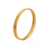 Pulseira Anel Liso Minimalista de Aço Inoxidável Xuping, Cor Dourada, Estilo Luxo Leve Europeu e Americano, Joia Empilhável de Três Camadas Atacado