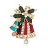 Enfeites de Natal moda feminina broche personalizado estilo europeu e americano simples tendência retrô broche de diamante gota de óleo sino