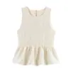2025 Nuevo Estilo de Verano Estilo Europeo y Americano Diseño de Moda Falda Corta con Dobladillo Top Chaleco sin Mangas + Falda Midi