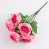 Flor Artificial Rosa Peônia Persa com 5 Cabeças, Flor Rosa Decoração de Casa, Buquê de Casamento, Decoração de Mesa