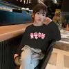Conjunto de moda de alta gama estilo coreano para niñas, camiseta de manga larga con estampado de dibujos animados, ropa de primavera y otoño, camiseta versátil y elegante de moda para bebés