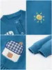 Suéter redondo de jacquard de dibujos animados para otoño e invierno para niños y niñas, top cálido de manga larga estilo coreano, chaqueta de punto para niños pequeños