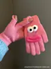 Estilo Ins Dibujo Animado Coreano Estrella de Natillas Terciopelo Coral Guantes Cálidos Estudiante Invierno Exterior Ciclismo Guantes de Cinco Dedos