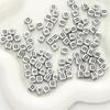 6*6 Letras Inglesas Acrílicas Cuentas Cuadradas de Plata Antigua Cuentas Sueltas Cadena para Teléfono Móvil Kit de Materiales para DIY Pulsera Accesorios para Collar