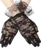Guantes de Encaje para Mujer Delgados Estampado de Leopardo Sexy Moda Huecos Primavera y Verano Exterior Protección Solar Guantes de Dedo Elegantes Para Todo