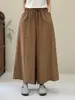 Pantalones Anchos de Color Sólido Simples de Verano para Mujer 2025 Nuevos Pantalones Rectos de Cintura Elástica Sueltos Adelgazantes Casuales