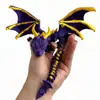 Adorno de Dragón Volador con Alas, Modelo de Dragón Articulado Móvil para Aliviar el Estrés, Juguete para Niños, Dragón Volador de Dos Cuernos Impreso en 3D