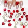 Ano Novo unhas vermelhas liga jóias popular on-line pilha vermelha Diamante terminou amor ovo- em forma de machado pilha de diamante