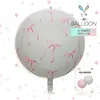 Globo Nuevo Redondo 4D Mate, Globo Cuadrado de Papel de Aluminio, Lazo a Cuadros, Puede Flotar en el Aire, Decoración de Fiesta, Arreglo