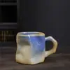 Caneca Artesanal Retrô Cerâmica Queimada em Forno Xícara de Café Criativa Japonesa Personalizada Xícara com Formato Estranho
